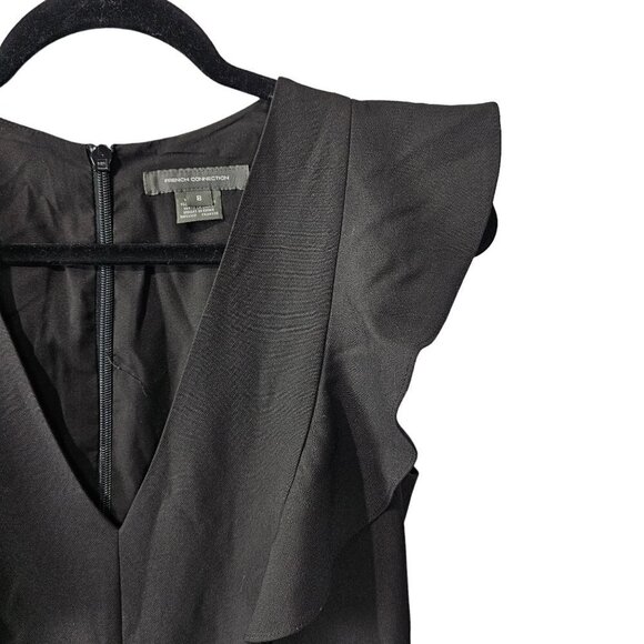 French Connection Whisper Ruffle Black Jumpsuit - Picture 4 of 12